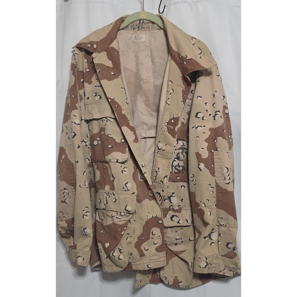 VTG  82' USMC Military Desert Camo BDU Jacket 6 Color Chocolate Chip Med Regular